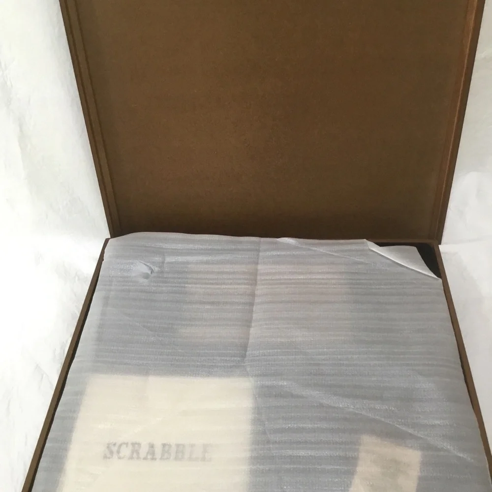WS Game Company Scrabble Deluxe Vintage Edition Rotating Game Board Wood 2020